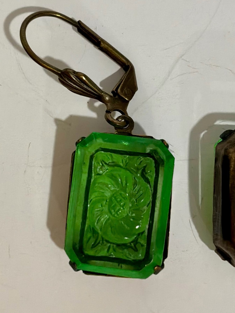 Vintage 40’s glass earrings